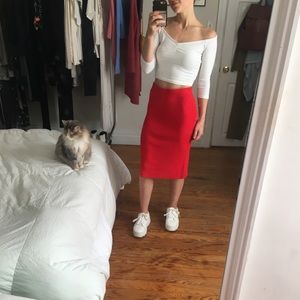 Banana republic knit red skirt